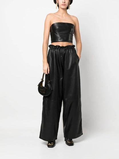 Cropped Leather Top