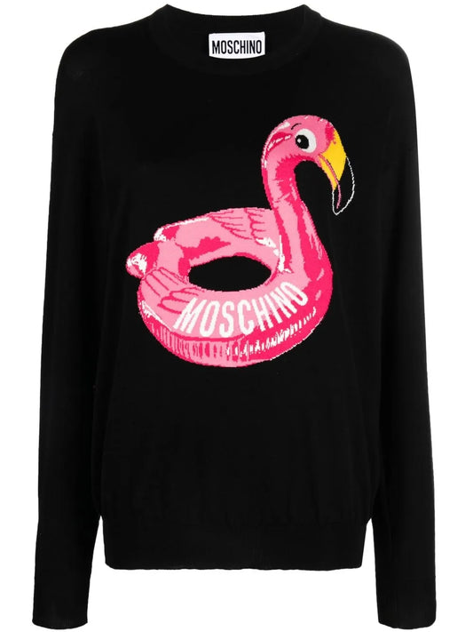 Intarsia-Knit Logo Jumper