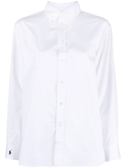 Button-Fastening Long-Sleeve Shirt