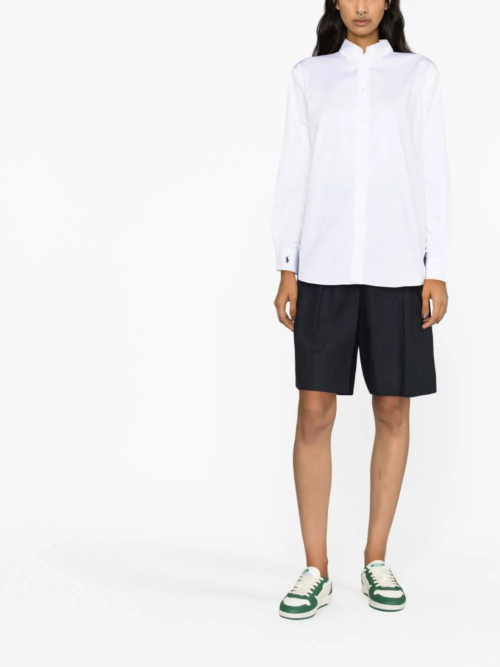 Button-Fastening Long-Sleeve Shirt