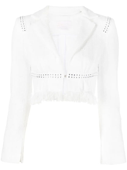 Crystal-Embellished Cropped Jacket