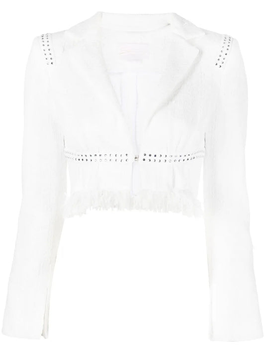 Crystal-Embellished Cropped Jacket