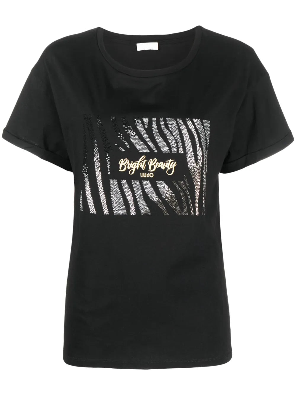 Rhinestone-Embellished Logo-Print T-Shirt
