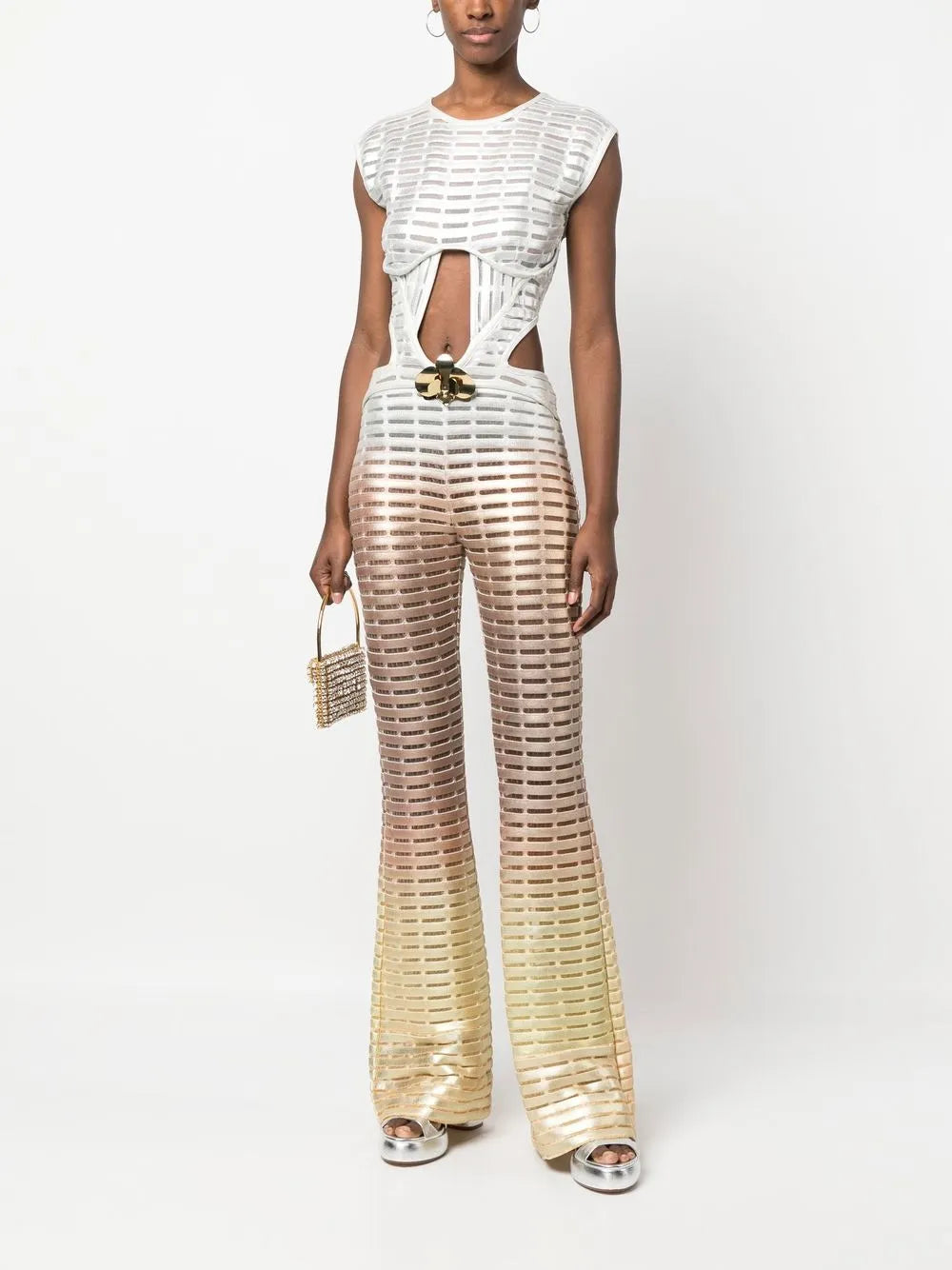Ombré Laminated-Print Jumpsuit