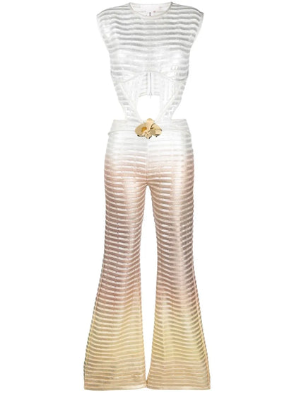 Ombré Laminated-Print Jumpsuit