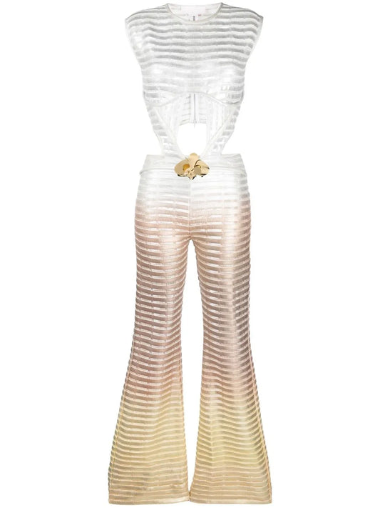 Ombré Laminated-Print Jumpsuit