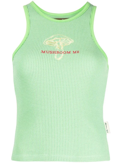 Embroidered-Motif Tank Top