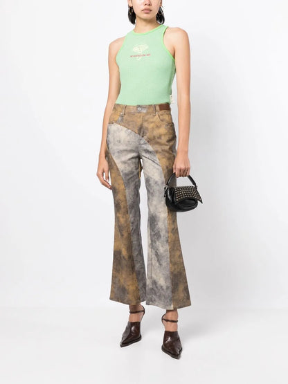 Embroidered-Motif Tank Top