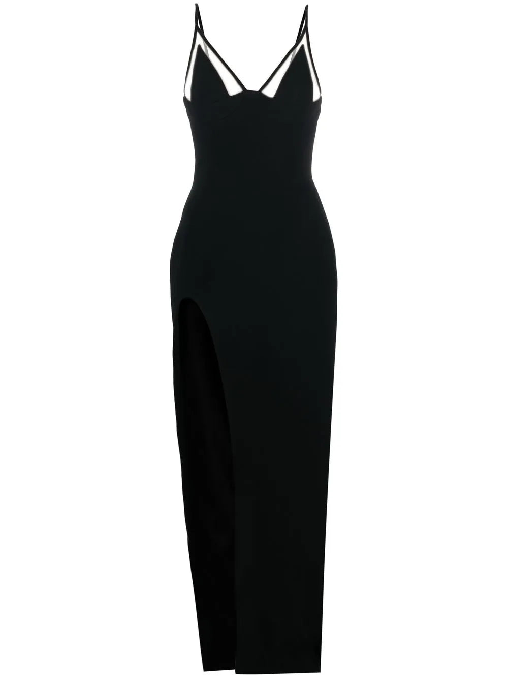V-Neck Side-Slit Cady Gown