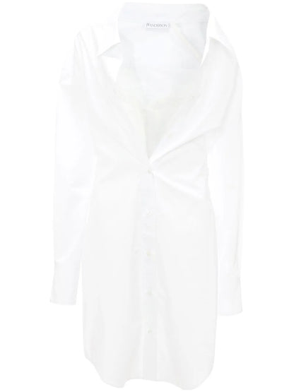 Lace-Detail Shirt Dress