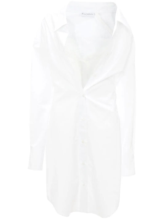 Lace-Detail Shirt Dress
