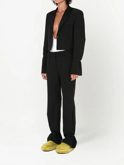 Ring-Detail Cropped Blazer