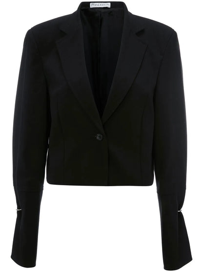 Ring-Detail Cropped Blazer