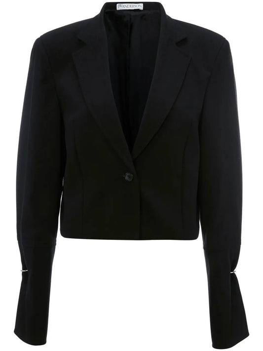 Ring-Detail Cropped Blazer