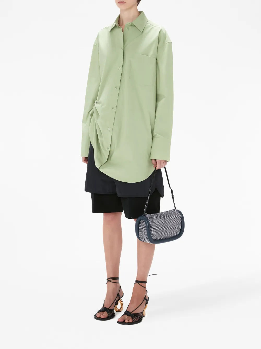 Eyelet-Detail Oversized Cotton Shirt