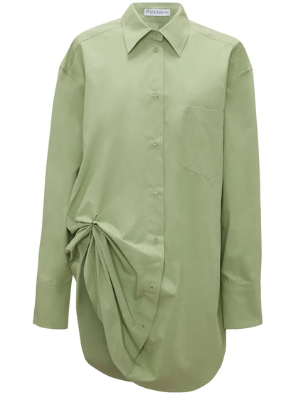 Eyelet-Detail Oversized Cotton Shirt