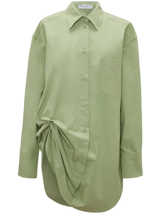 Eyelet-Detail Oversized Cotton Shirt