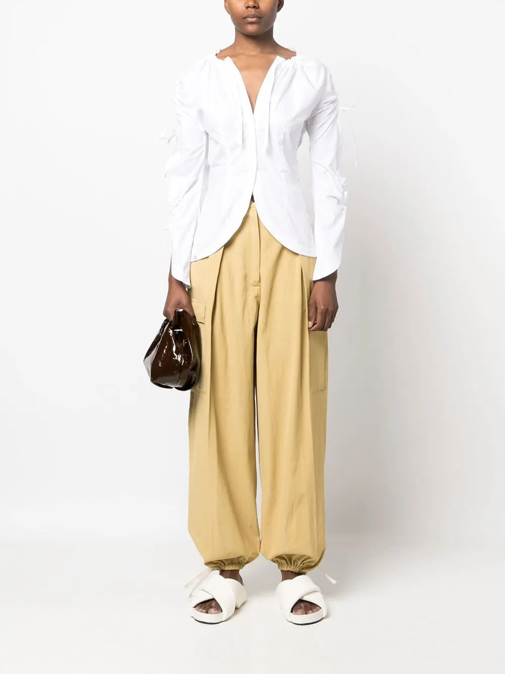 High-Waisted Cargo Trousers