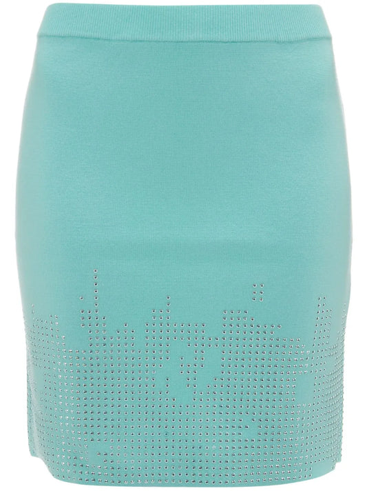 Stud-Detail Knitted Skirt
