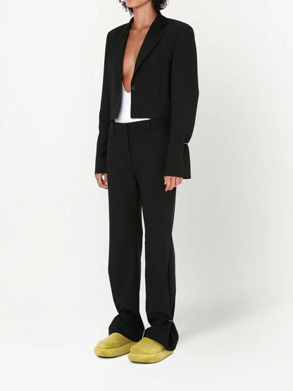 Ring Detail Slim-Leg Trousers