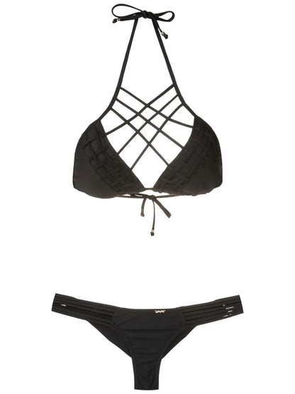 Lattice-Strap Bikini Set
