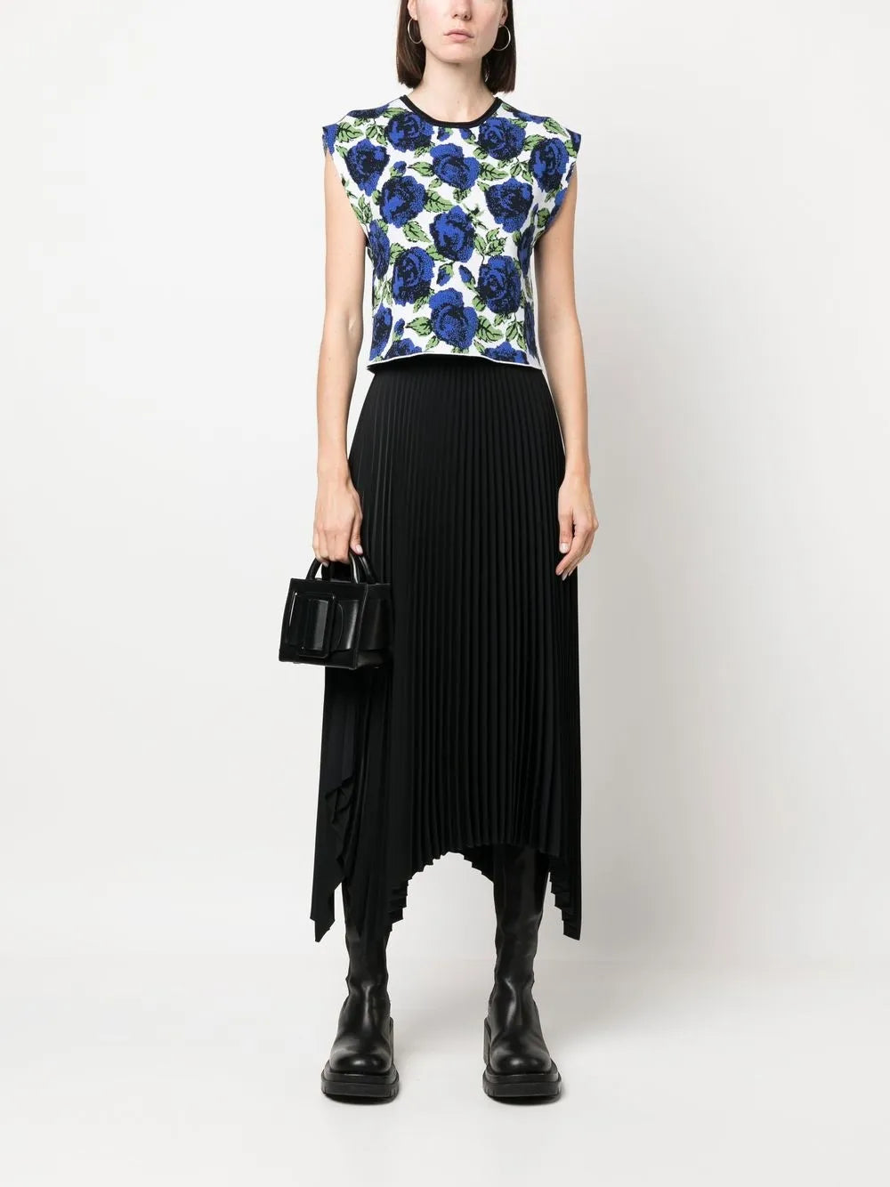 Intarsia-Knit Sleeveless Top