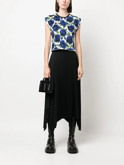 Intarsia-Knit Sleeveless Top