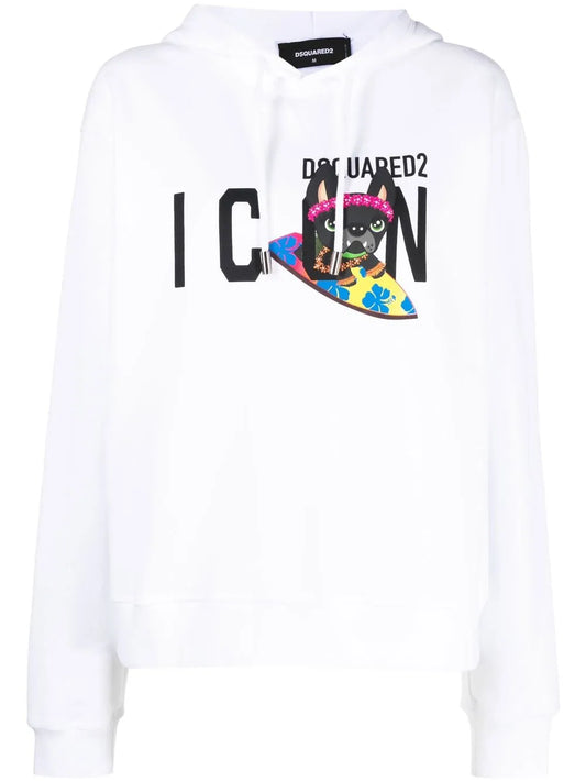 Logo-Print Drawstring Hoodie