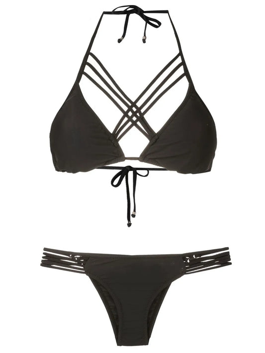 Crossover-Strap Bikini Set