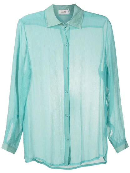Sheer Crinkled Silk Shirt