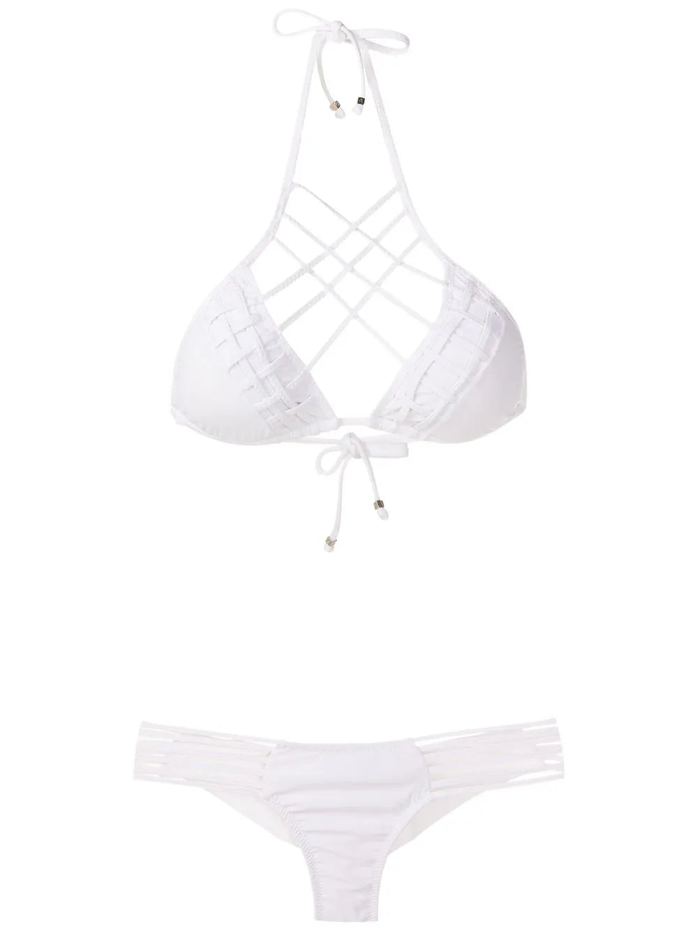 Lattice-Strap Bikini Set