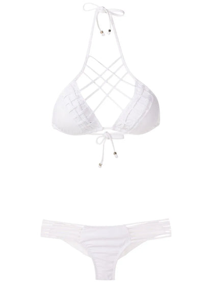 Lattice-Strap Bikini Set