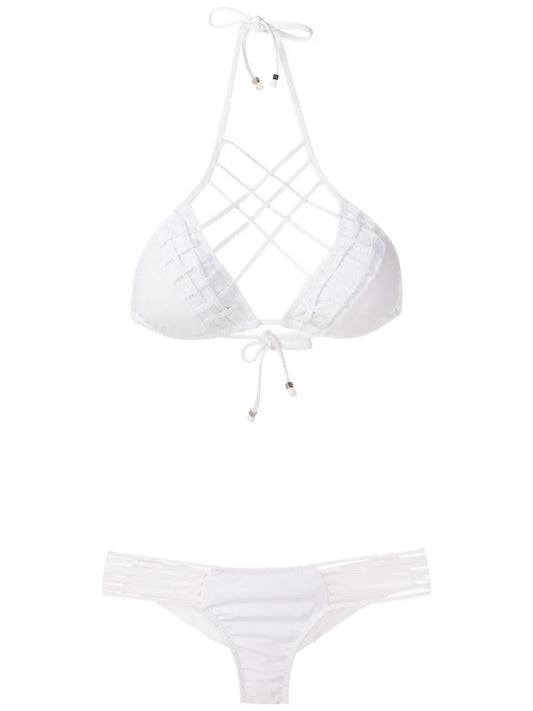 Lattice-Strap Bikini Set