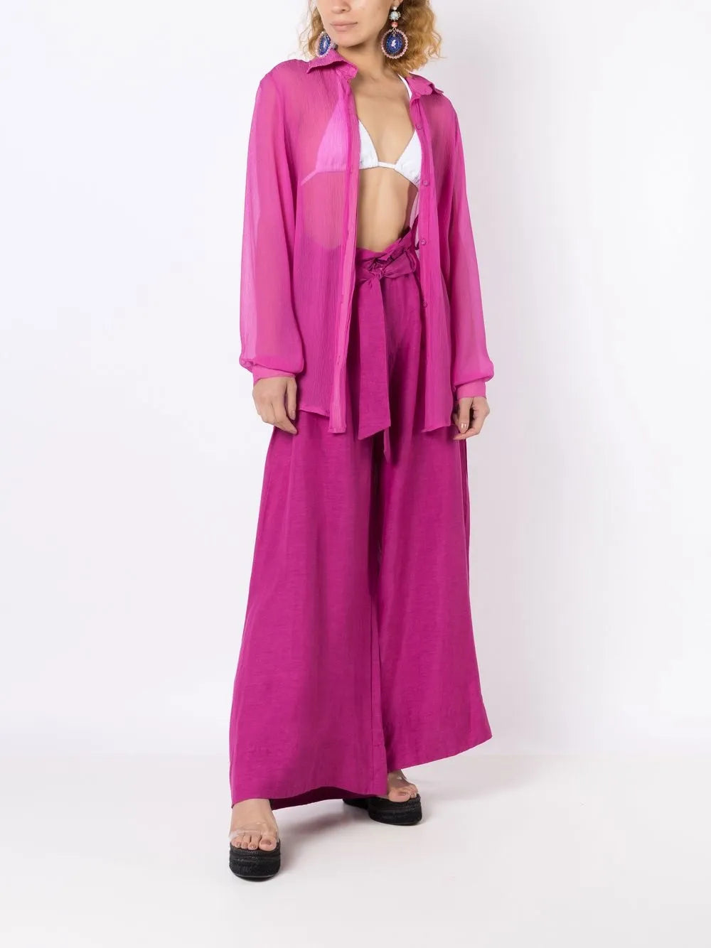 Sheer Crinkled Silk Shirt