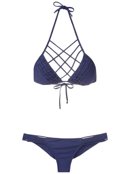 Lattice-Strap Bikini Set