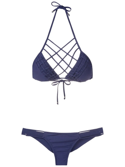 Lattice-Strap Bikini Set
