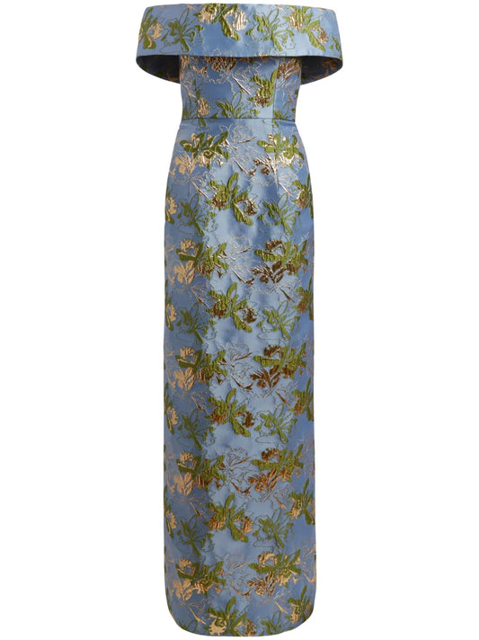 Clover Brocade-Effect Silk Dress