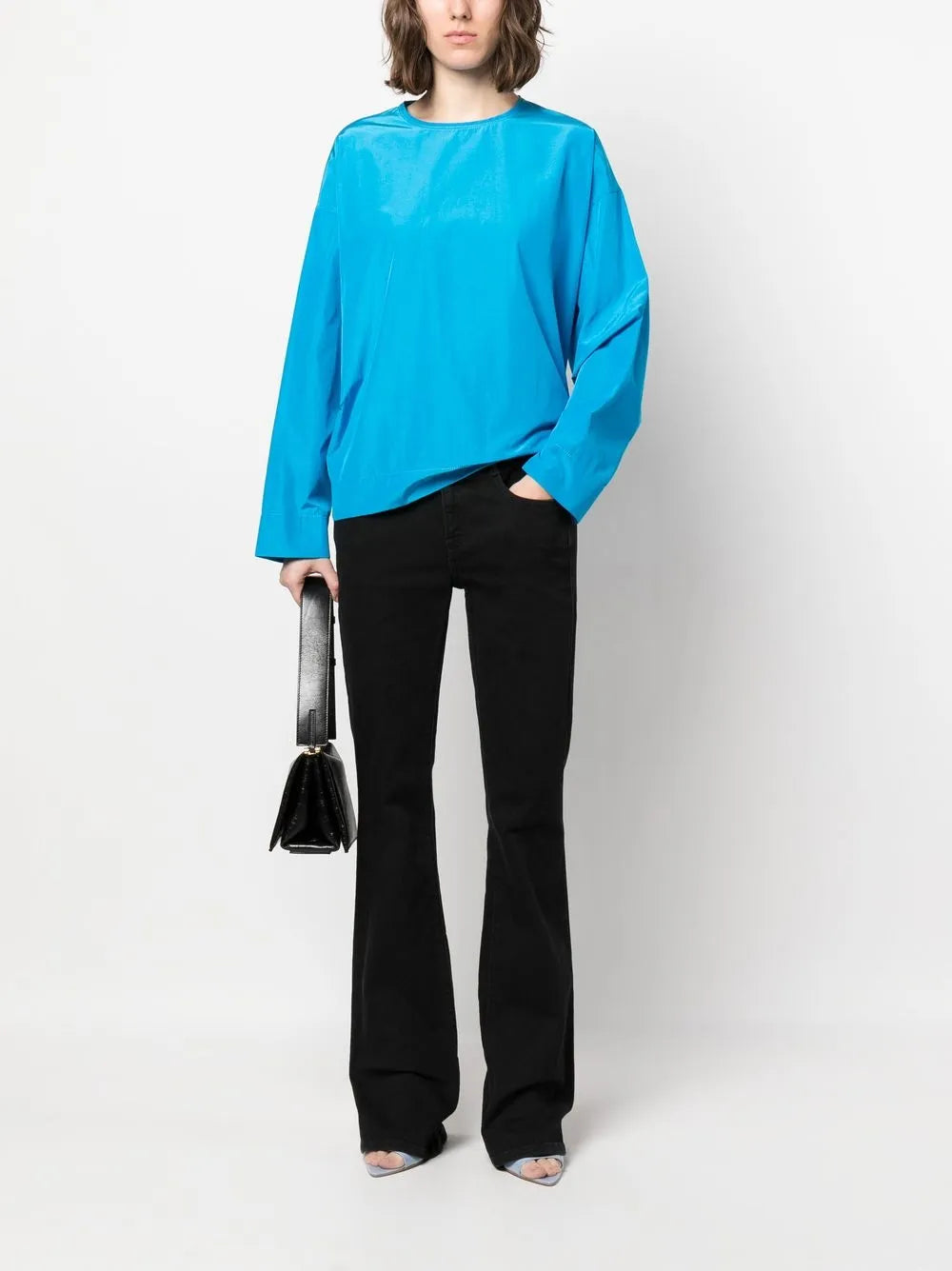 Boxy Long-Sleeve Blouse