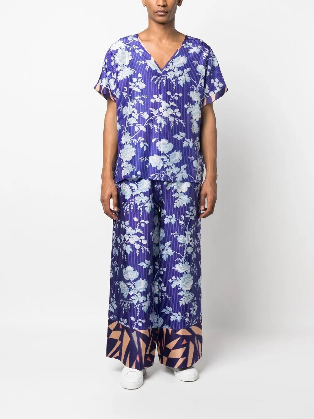 Briancon Floral-Print Silk Top