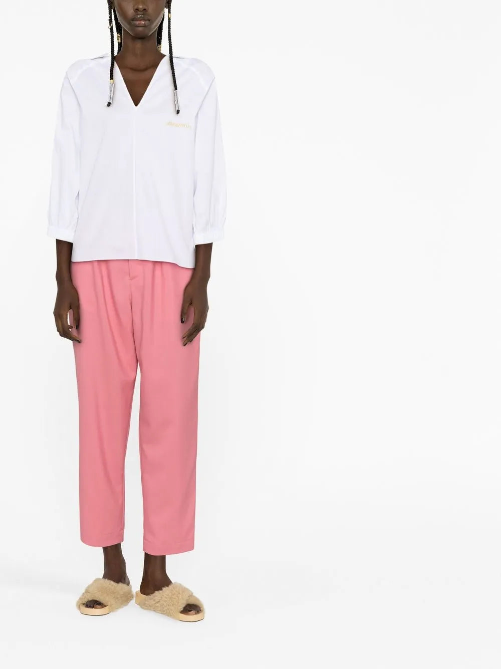 V-Neck Cotton Blouse