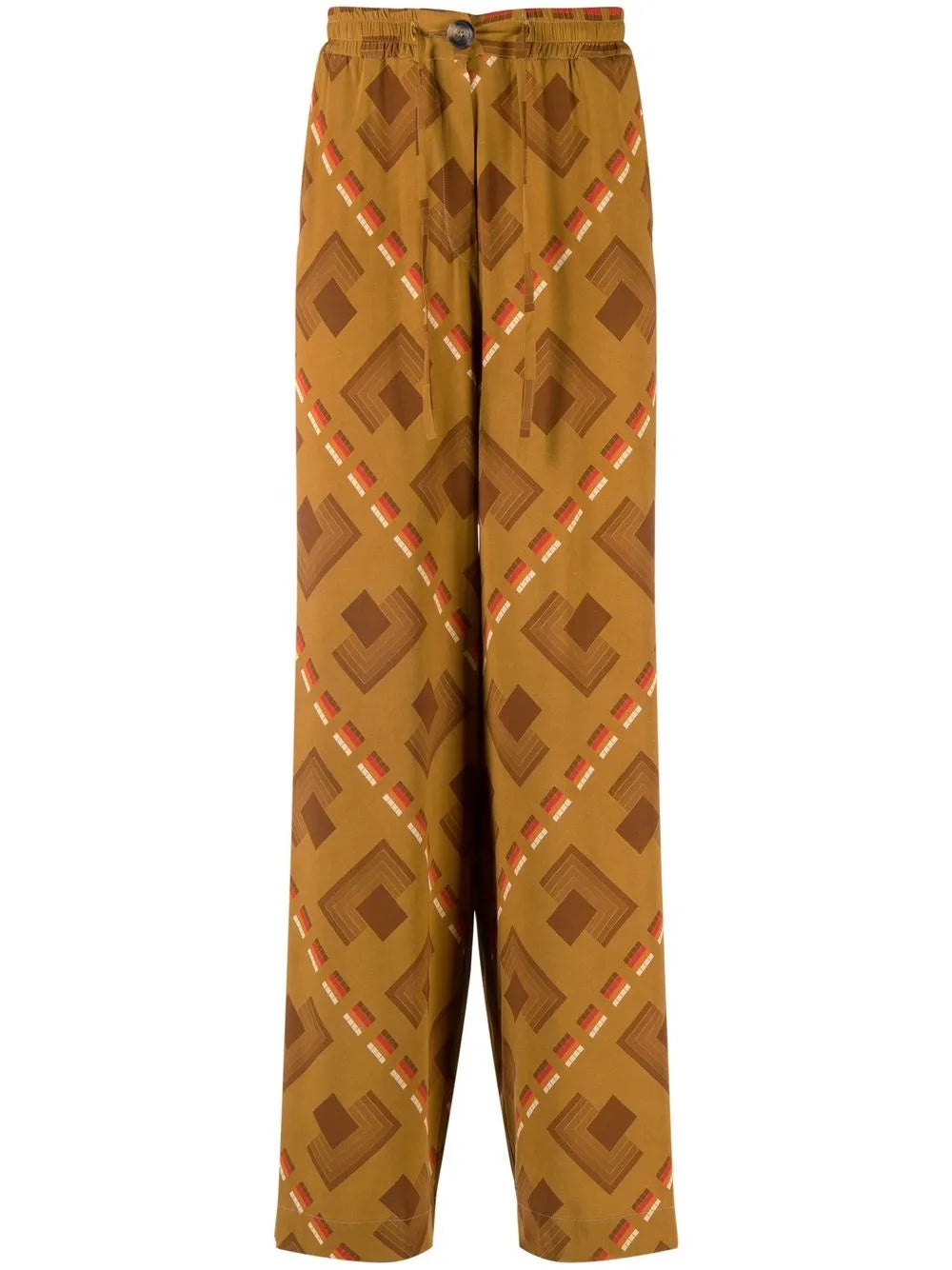 Patterned Wide-Leg Trousers