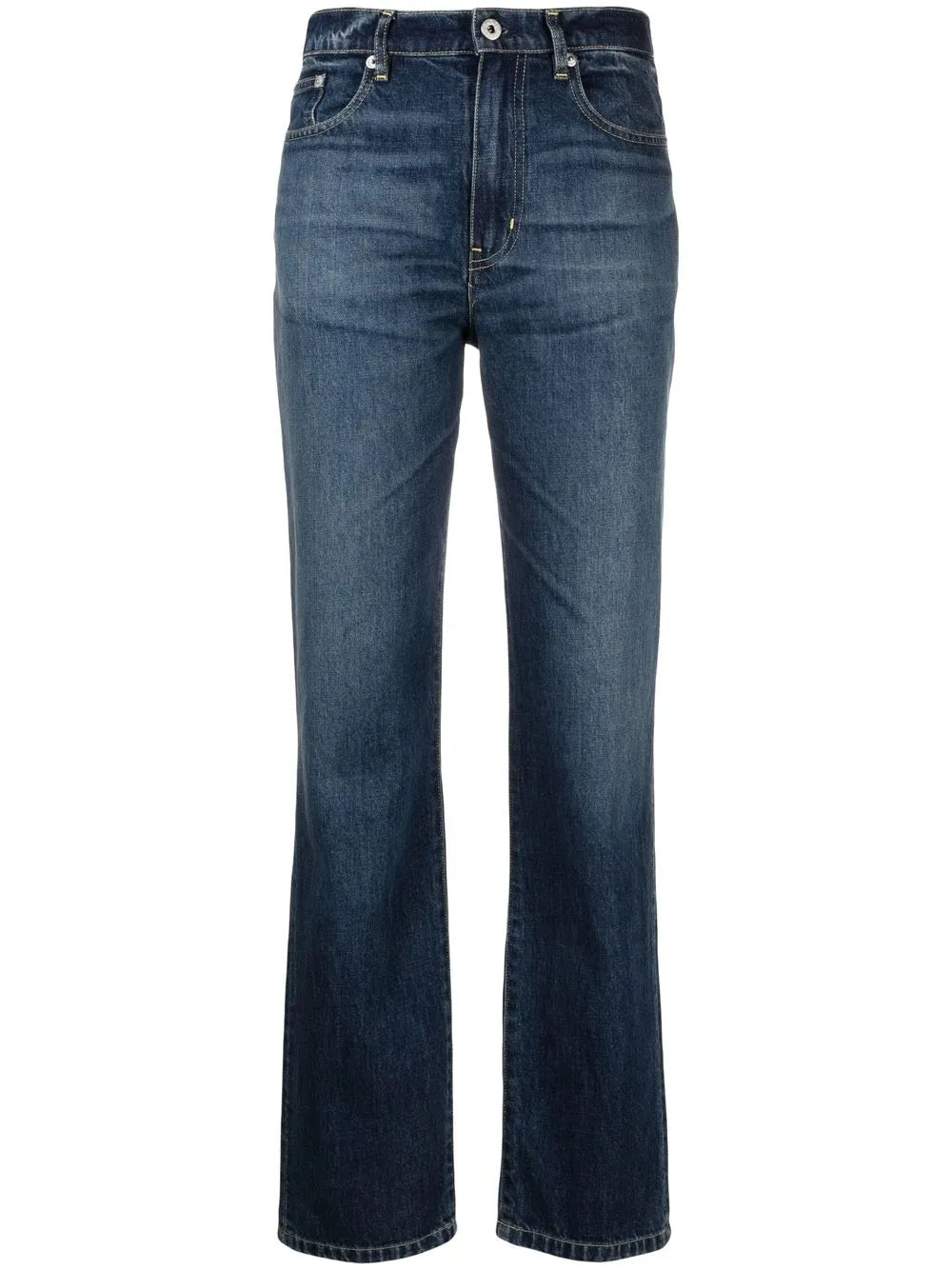 Mid-Rise Straight Jeans