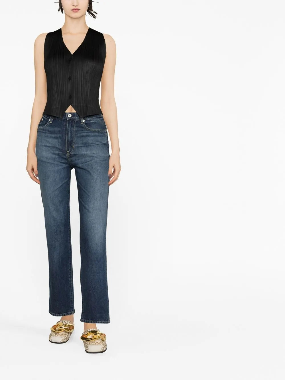 Mid-Rise Straight Jeans