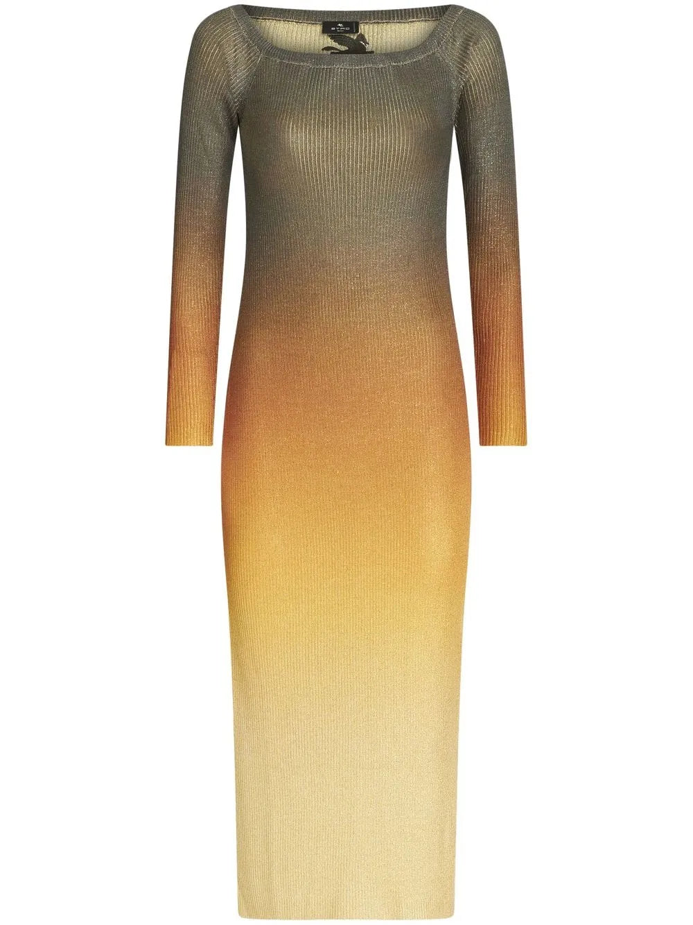 Gradient-Effect Ribbed-Knit Dress