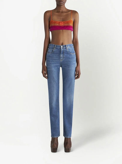 Logo-Appliqué Straight-Leg Jeans
