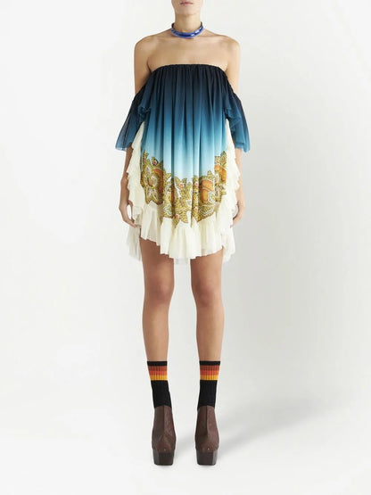 Paisley-Print Silk Dress