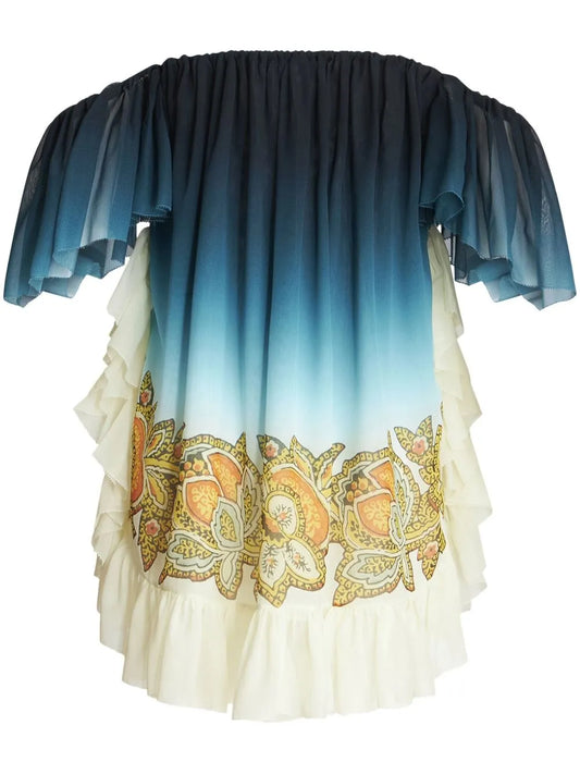 Paisley-Print Silk Dress
