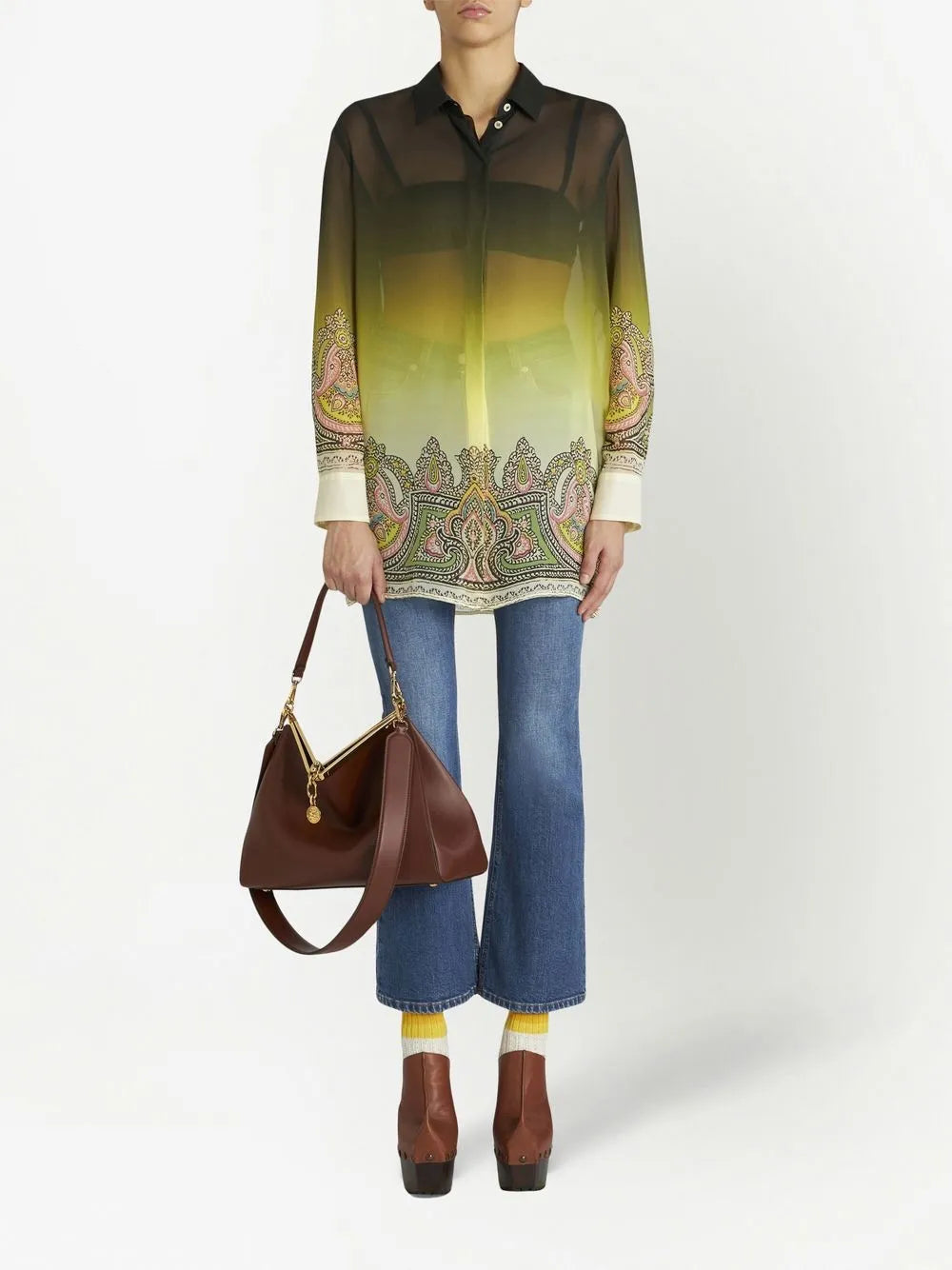 Paisley-Print Silk Shirt