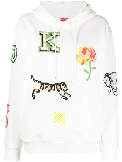 Graphic Print Drawstring Hoodie