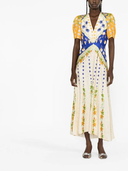 Lea Floral-Print Midi Dress